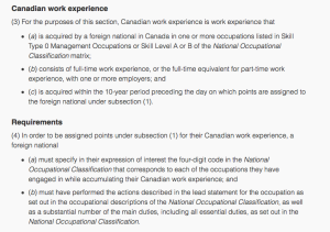 Canadian Work Experience
