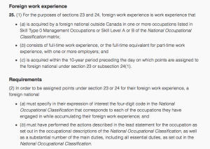 Foreign Work Experience